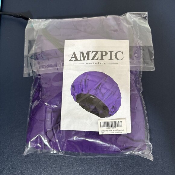 AMZPIC Microwavable Deep Conditioning Hair Bonnet Purple New - Picture 3 of 7
